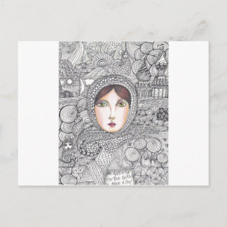 Russisk kvinna vykort