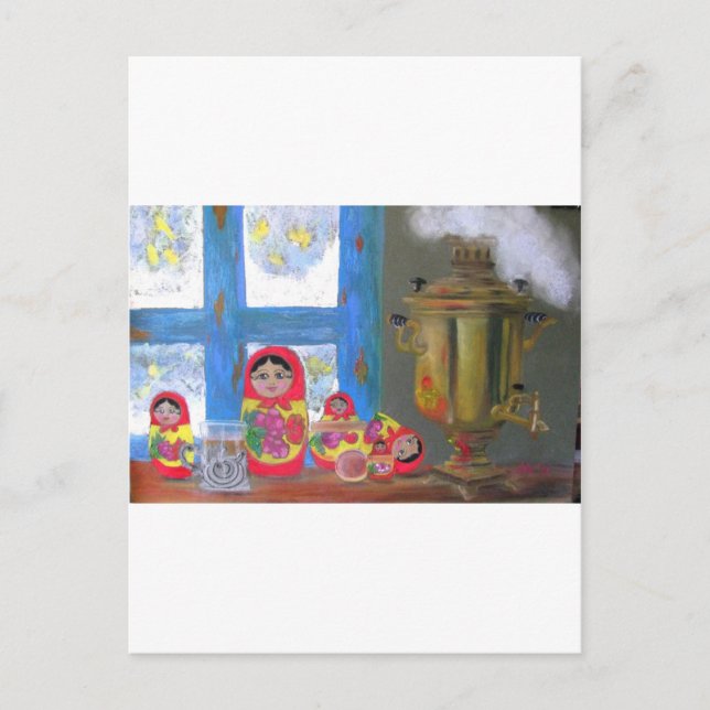 russisk tetid vykort (Framsida)