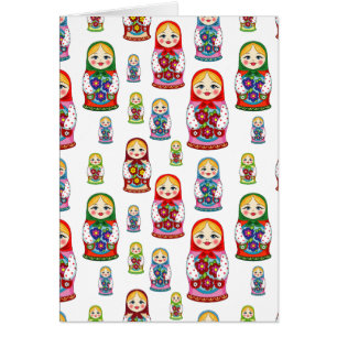 Russiska dockor hälsningskort