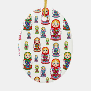 Russiska dockor julgransprydnad keramik