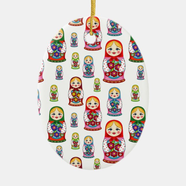 Russiska dockor julgransprydnad keramik (Framsidan)