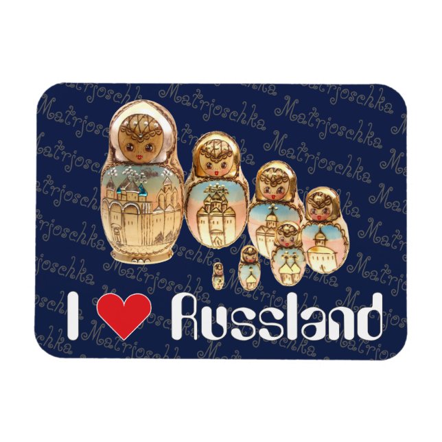 Russland - Russia Babuschka - Matrjoschka Magnet (Horisontell)