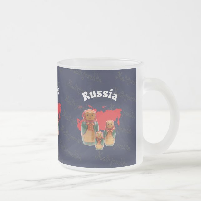 Russland - Russia Babuschka - Matrjoschka Tasse Frostad Glasmugg (Höger)