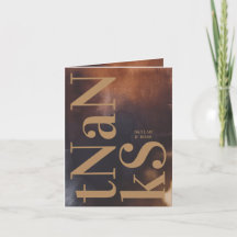 Rust Art Big Monogram Modern djärv, enkel Bröllop