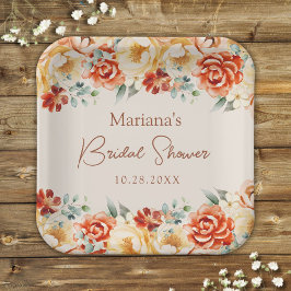 Rust Beige Romantic Blommigt Möhippa