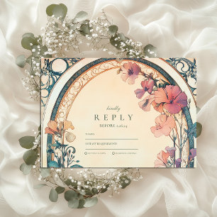Rust Blue Bloom bröllop OSA Kort