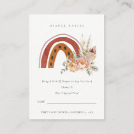 Rust Boho Blommig Regnbåge Bebis Duschar Babyshowe Tilläggskort