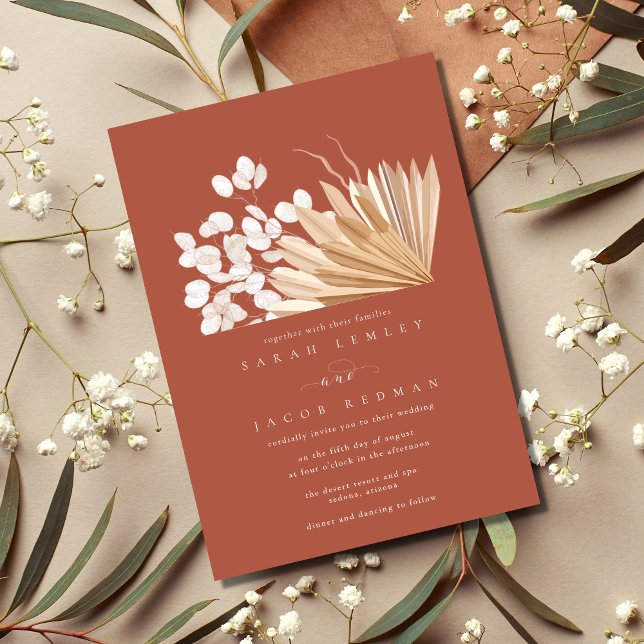 Rust Boho Fall Wedding Inbjudningar (Skapare uppladdad)