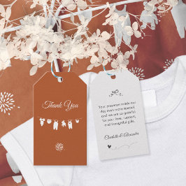 Rust Boho-minimalistisk könsuppehållande babystöta Presentetikett