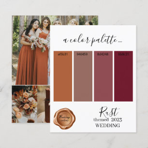 Rust Bröllop färg Palette Card 2023