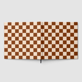 Rust brown and beige checkerboard pattern gästböcker