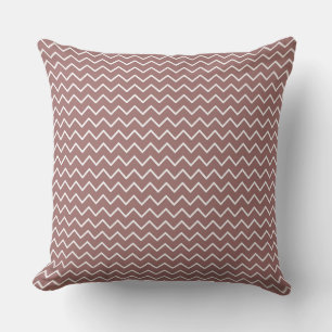 Rust Brown Polka Dot/ Zig Zag Reversible Pillow Kudde