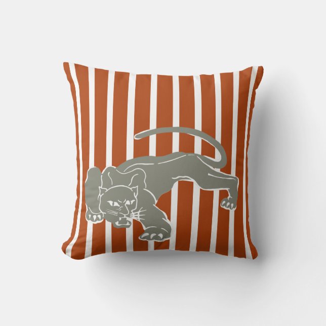 Rust Brown Safari Rand Pillow med Leopard Kudde (Framsida)