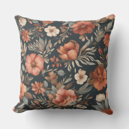 Rust Burnt Orange Modern Farmhouse Floral Kudde