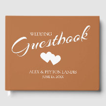 Rust Burnt Orange White Bröllop 2 Hearts Namn