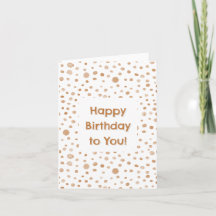 Rust Confetti Watercolor Dots Birthday Card