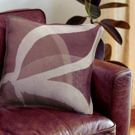 Rust Cream & Burgundy Artistic Abstrakt Watercolor Kudde
