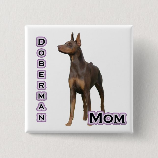 Rust Doberman Mamma 4 - Button Knapp (Framsida)