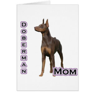 Rust Doberman Mamma 4 Hälsningskort