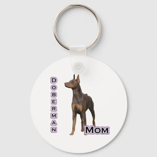 Rust Doberman Mamma 4 - Nyckelkedjan Nyckelring (Framsida)