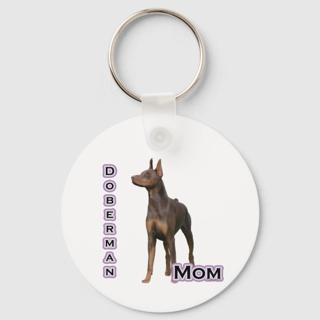 Rust Doberman Mamma 4 - Nyckelkedjan Nyckelring (Framsida)