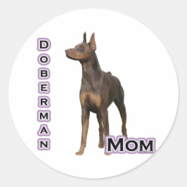 Rust Doberman Mamma 4 - Sticker Runt Klistermärke