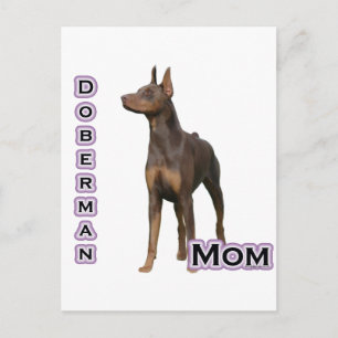 Rust Doberman Mamma 4 Vykort