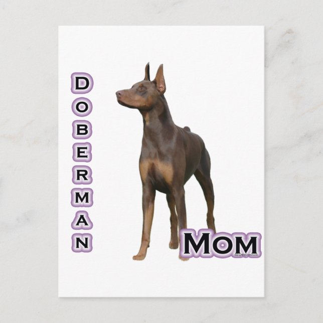 Rust Doberman Mamma 4 Vykort (Framsida)