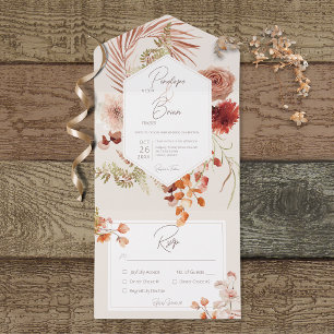 Rust Fall Boho Blommigt Ram Cream Middag