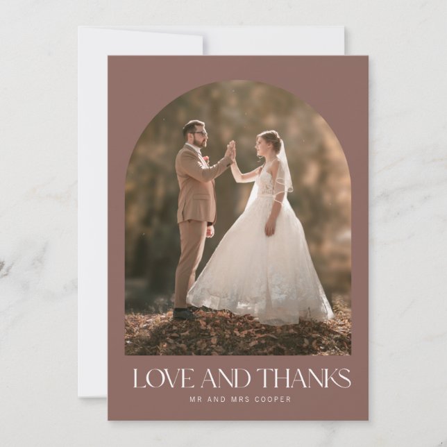 Rust Fall Photo Kärlek Tack, Bröllop tack, ditt ko Tack Kort (Framsida)