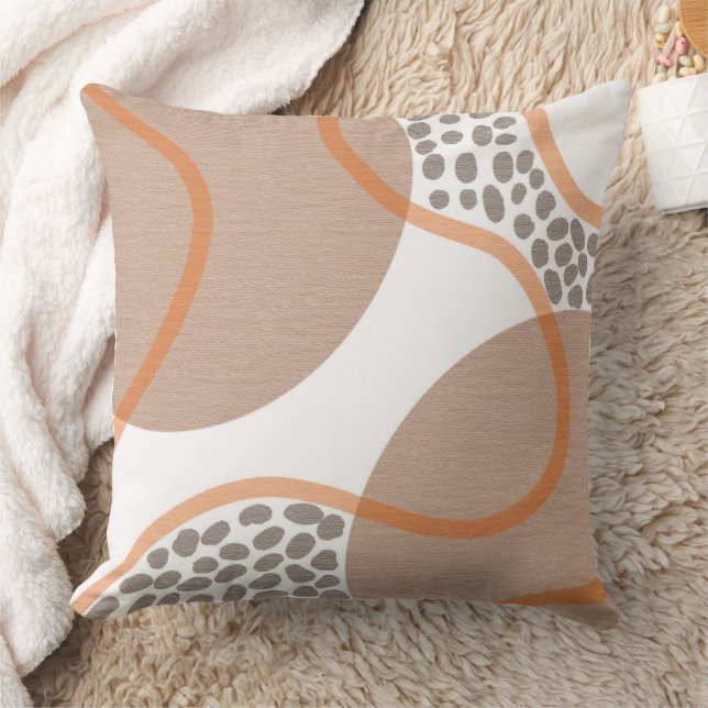 Rust Färg Geometric Earth Tones Kudde (Filt)