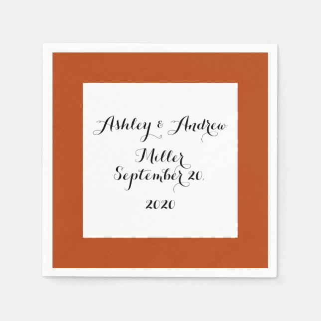 Rust Färgad av hög kvalitet Pappersservett (Framsidan)