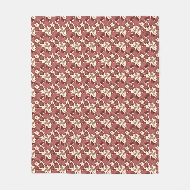 Rust Floral Leaf Pattern | Terracotta Botanical  Fleecefilt (Framsidan)