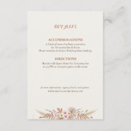 Rust Floral & Pampas Grass Boho Tilläggskort