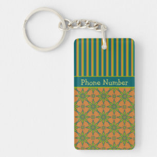 Rust från stripe, Grönt, Teal Acrylic Keychain Nyckelring