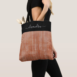 Rust Grått Black Rustic Obre personlig stripe Tygkasse