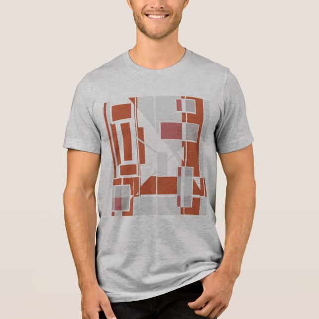 Rust Grått Dusty Ro MCM-utseende Geometrisk Abstra T Shirt (Framsida)