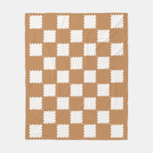 Rust Groovy Checkered Mönster Fleecefilt