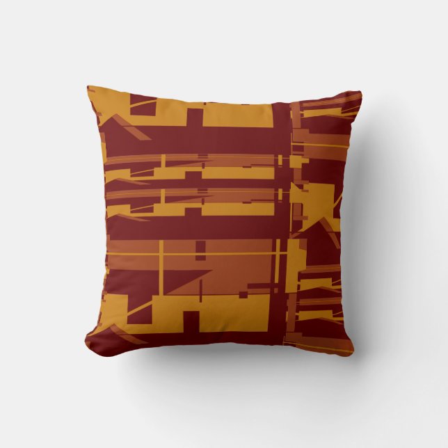 Rust Guld Burgundy Southwest look Uneven Mosaics Kudde (Framsida)