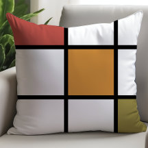 Rust Guld Grönt Mondrian Stil