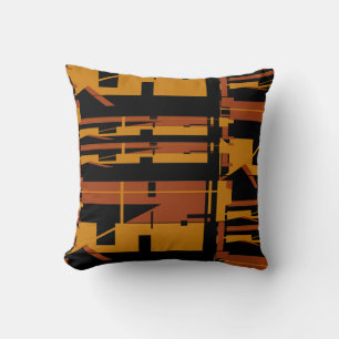 Rust Guld på Black Southwest look Uneven Mosaics Kudde