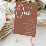 Rust Hand Scripted Bord ONE   Guest Namn Bordsnummer<br><div class="desc">Enkla kort och kort för bordsnummer av chic i jordton, rosa och vita gör en elegant påstående vid bröllop eller vid händelsen. Design innehåller "bord [nummer]" i en ögonetsblandning av klassisk serif och handskrivet skript, med enskild gäst namn under. Utformningen upprepas på båda sidor. Individuellt numrerade kort som säljs separat....</div>