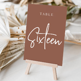 Rust Hand Scripted Bord SIXTEEN Bordsnummer