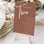 Rust Hand Scripted Bord TWO   Guest Namn Bordsnummer<br><div class="desc">Enkla kort och kort för bordsnummer av chic i jordton, rosa och vita gör en elegant påstående vid bröllop eller vid händelsen. Design innehåller "bord [nummer]" i en ögonetsblandning av klassisk serif och handskrivet skript, med enskild gäst namn under. Utformningen upprepas på båda sidor. Individuellt numrerade kort som säljs separat....</div>