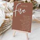 Rust Hand-skript Bord 55   Guest Namn Bordsnummer<br><div class="desc">Enkla kort och kort för bordsnummer av chic i jordton, rosa och vita gör en elegant påstående vid bröllop eller vid händelsen. Design innehåller "bord [nummer]" i en ögonetsblandning av klassisk serif och handskrivet skript, med enskild gäst namn under. Utformningen upprepas på båda sidor. Individuellt numrerade kort som säljs separat....</div>