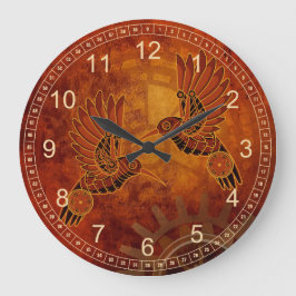Rust Hummingbird Steampunk Wall Clock Stor Klocka