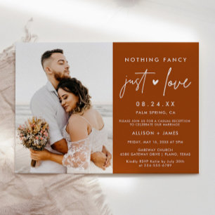 Rust Inget Tjafs Bara Kärlek Elopement Foto Inbjudningar
