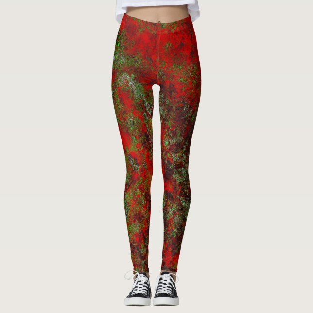 Rust Inspired Art av Heva Weva Red Mix Women's Leggings (Framsida)