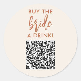 Rust Köp Bruden En Drink Möhippa QR Runt Klistermärke