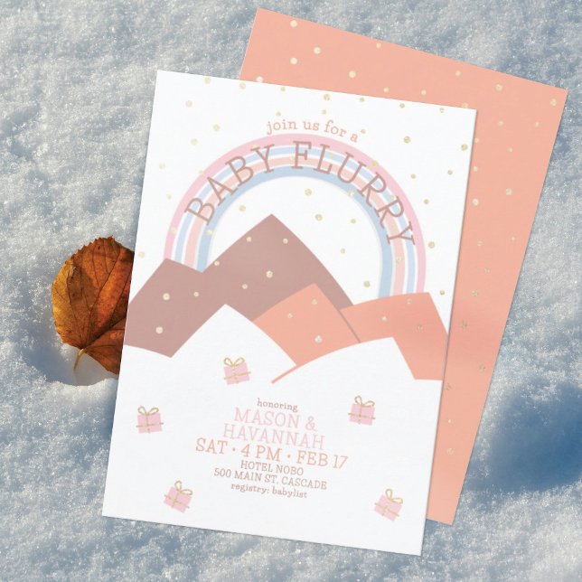 Rust Mountain Snöyra Baby Shower Inbjudan (Skapare uppladdad)